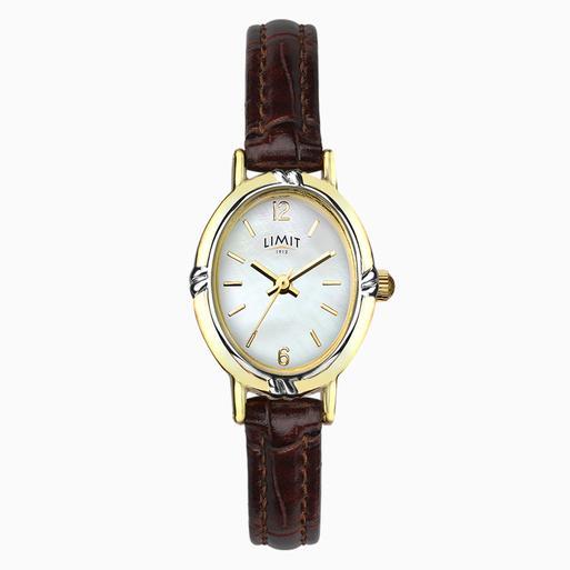 Limit Ladies Watch Two Tone Case PU Strap with White Dial 6980