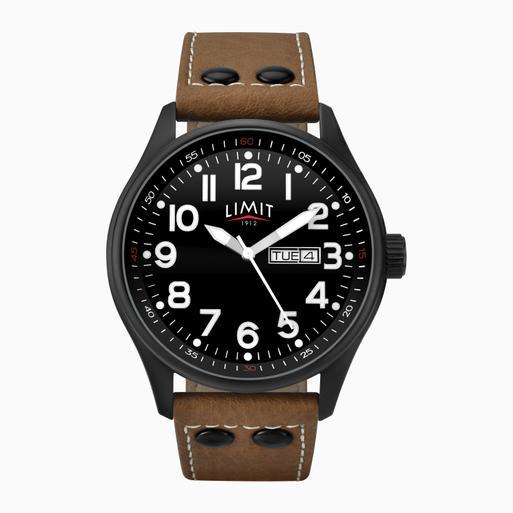 Limit Mens Classic Watch 5492 Round 43mm Tan Polyurethane